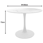 Τραπεζαρία Balou-Parker Pakoworld σετ 5τεμ Λευκό-Μπεζ Φ120x73εκ