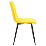 Τραπεζαρία Balou-Noor Pakoworld σετ 5τεμ mdf Μαύρο-Κίτρινο Φ120x73εκ