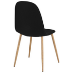 Τραπεζαρία Bella-Balou Pakoworld σετ 5τεμ mdf Μαύρο-Ύφασμα Μαύρο Φ100x73εκ