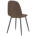 Τραπεζαρία Bella-Balou Pakoworld σετ 5τεμ mdf Μαύρο-Ύφασμα Καφέ Φ100x73εκ