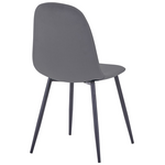 Τραπεζαρία Bella-Balou Pakoworld σετ 5τεμ mdf Μαύρο-Βελούδο Ανθρακί Φ100x73εκ