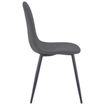 Τραπεζαρία Bella-Balou Pakoworld σετ 5τεμ mdf Μαύρο-Βελούδο Ανθρακί Φ100x73εκ