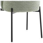 Τραπεζαρία Balou-Houlian Pakoworld σετ 3τεμ mdf Μαύρο-Ύφασμα Μέντα Φ80x73εκ