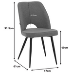 Τραπεζαρία Gustas-Renish Pakoworld σετ 7τεμ Γκρι Μαρμάρου -Μπουκλέ Γκρι 160x80x75εκ