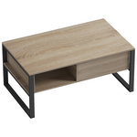 Τραπέζι Σαλονιού Bendon Pakoworld σε Sonoma-Μαύρη Απόχρωση 100x60x44.5εκ