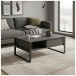 Τραπέζι Σαλονιού Bendon Pakoworld σε Ανθρακί-Μαύρη Απόχρωση 100x60x44.5εκ