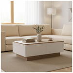 Τραπέζι Σαλονιού Winey Pakoworld σε Sonoma-Λευκή Απόχρωση 90x60x31.5εκ