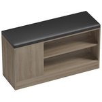 Παπουτσοθήκη-Σκαμπό Deboule Pakoworld 8 Ζευγών σε Sonoma-Μαύρη Απόχρωση 90x30x46εκ