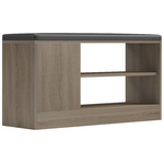 Παπουτσοθήκη-Σκαμπό Deboule Pakoworld 8 Ζευγών σε Sonoma-Μαύρη Απόχρωση 90x30x46εκ