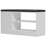 Παπουτσοθήκη-Σκαμπό Deboule Pakoworld 8 Ζευγών σε Λευκή-Μαύρη Απόχρωση 90x30x46εκ