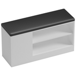 Παπουτσοθήκη-Σκαμπό Deboule Pakoworld 8 Ζευγών σε Λευκή-Μαύρη Απόχρωση 90x30x46εκ