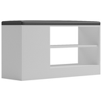 Παπουτσοθήκη-Σκαμπό Deboule Pakoworld 8 Ζευγών σε Λευκή-Μαύρη Απόχρωση 90x30x46εκ