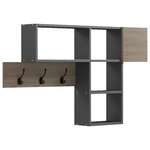 Κρεμάστρα Τοίχου Wenia Pakoworld σε Sonoma-Ανθρακί Απόχρωση 99.5x15x61εκ