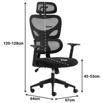 Καρέκλα Γραφείου Διευθυντή Cadrey Pakoworld Mesh Μαύρο 67x64x120-128εκ