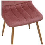 Καρέκλα Noor Pakoworld Βελούδο Σάπιο Μήλο - Πόδια σε Φυσική Απόχρωση 44x53x86εκ