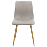 Καρέκλα Noor Pakoworld Βελούδο Γκρι - Πόδια σε Φυσική Απόχρωση 44x53x86εκ