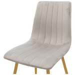 Καρέκλα Noor Pakoworld Βελούδο Γκρι - Πόδια σε Φυσική Απόχρωση 44x53x86εκ