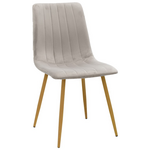 Καρέκλα Noor Pakoworld Βελούδο Γκρι - Πόδια σε Φυσική Απόχρωση 44x53x86εκ