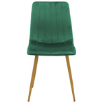Καρέκλα Noor Pakoworld Βελούδο Κυπαρισσί - Πόδια σε Φυσική Απόχρωση 44x53x86εκ