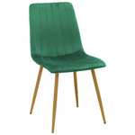 Καρέκλα Noor Pakoworld Βελούδο Κυπαρισσί - Πόδια σε Φυσική Απόχρωση 44x53x86εκ