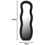 Καθρέπτης Glinde Inart Βελούδο σε Μαύρη Απόχρωση 50x3.3x150εκ