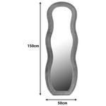 Καθρέπτης Glinde Inart Βελούδο σε Γκρι Απόχρωση 50x3.3x150εκ