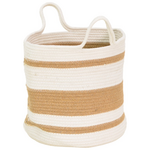 Διακοσμητικό Καλάθι Horma Inart Βαμβάκι-Γιούτα σε Μπεζ-Καφε Απόχρωση Φ30x30εκ