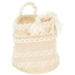 Διακοσμητικό Καλάθι Fombra Inart Βαμβάκι-Woven σε Εκρού Απόχρωση Φ25x25εκ