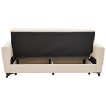 Καναπές-Κρεβάτι με Αποθηκευτικό Χώρο Τριθέσιος Modesto Pakoworld Κρεμ Ύφασμα 215x85x80εκ