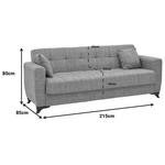 Καναπές-Κρεβάτι με Αποθηκευτικό Χώρο Τριθέσιος Modesto Pakoworld Κρεμ Ύφασμα 215x85x80εκ