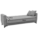 Καναπές-Κρεβάτι με Αποθηκευτικό Χώρο Τριθέσιος Modesto Pakoworld Κρεμ Ύφασμα 215x85x80εκ