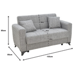 Καναπές-Κρεβάτι με Αποθηκευτικό Χώρο Διθέσιος Modesto Pakoworld Κρεμ Ύφασμα 155x85x80εκ