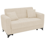 Καναπές-Κρεβάτι με Αποθηκευτικό Χώρο Διθέσιος Modesto Pakoworld Κρεμ Ύφασμα 155x85x80εκ