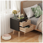 Κομοδίνο Selma Pakoworld σε Μαύρη-Sonoma Απόχρωση 29.7x29.7x45εκ