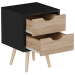 Κομοδίνο Selma Pakoworld σε Μαύρη-Sonoma Απόχρωση 29.7x29.7x45εκ