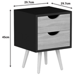 Κομοδίνο Selma Pakoworld σε Μαύρη-Sonoma Απόχρωση 29.7x29.7x45εκ