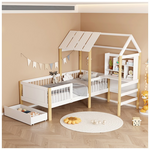 Παιδικό Κρεβάτι Bedria Pakoworld Τ.montessori Ξύλο σε Λευκή-Φυσική Απόχρωση 190x90εκ