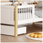 Παιδικό Κρεβάτι Bedria Pakoworld Τ.montessori Ξύλο σε Λευκή-Φυσική Απόχρωση 190x90εκ