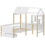 Παιδικό Κρεβάτι Bedria Pakoworld Τ.montessori Ξύλο σε Λευκή-Φυσική Απόχρωση 190x90εκ