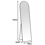 Καθρέπτης Plaza Pakoworld Αλουμίνιο σε Μαύρη Απόχρωση 40x28x150εκ