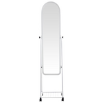 Καθρέπτης Τροχήλατος Lomna Pakoworld pp-Μεταλλικός με Ράφι σε Λευκή Απόχρωση 38.5x37.5x160εκ