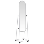 Καθρέπτης Τροχήλατος Lomna Pakoworld pp-Μεταλλικός με Ράφι σε Λευκή Απόχρωση 38.5x37.5x160εκ