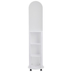 Καθρέπτης Τροχήλατος Espero Pakoworld mdf με Ράφια σε Λευκή Απόχρωση Φ34x170εκ