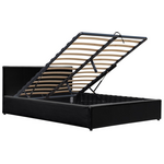 Κρεβάτι Dellia Pakoworld με Αποθηκευτικό Χώρο pu Μαύρο 120x200εκ