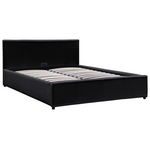 Κρεβάτι Dellia Pakoworld με Αποθηκευτικό Χώρο pu Μαύρο 120x200εκ