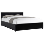 Κρεβάτι Dellia Pakoworld με Αποθηκευτικό Χώρο pu Μαύρο 120x200εκ