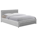 Κρεβάτι Huga Pakoworld με Αποθηκευτικό Χώρο Βελούδο Γκρι 120x200εκ