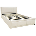 Κρεβάτι Huga Pakoworld με Αποθηκευτικό Χώρο Ύφασμα Μπεζ 120x200εκ