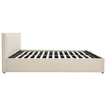 Κρεβάτι Huga Pakoworld με Αποθηκευτικό Χώρο Ύφασμα Μπεζ 120x200εκ