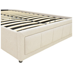 Κρεβάτι Huga Pakoworld με Αποθηκευτικό Χώρο Ύφασμα Μπεζ 120x200εκ